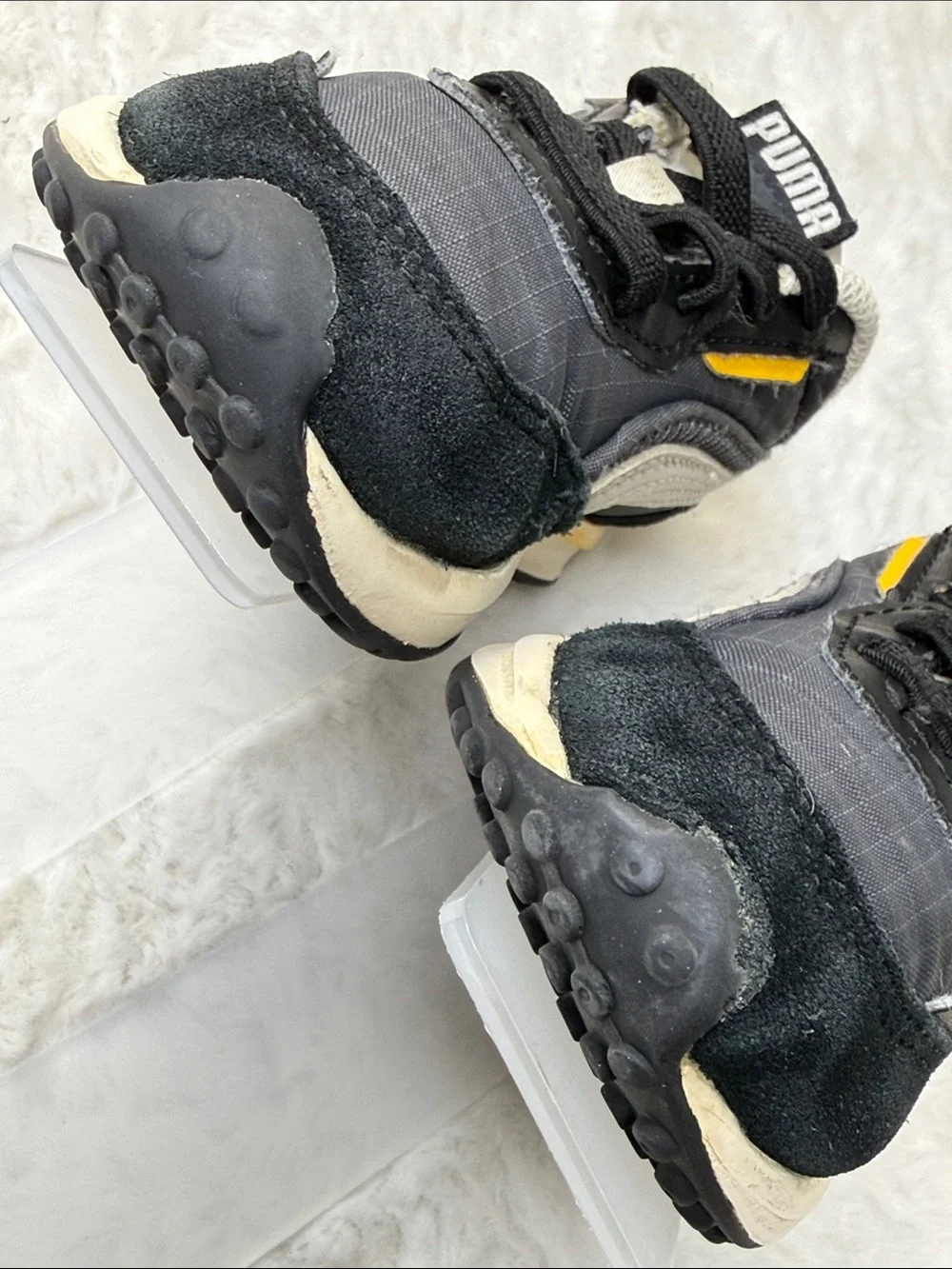 Puma City Rider Electric Sneaker Toddler Boy 7C Child Black Yellow SlipOn Walker